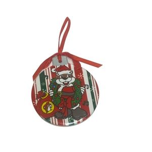 2022 Buc-ee's Buc-ee Beaver Wreath Striped Flat Holiday Ornament